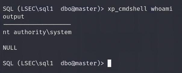 Executing xp_cmdshell