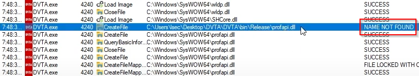 DVTA cannot find C:\Users\lsec\Desktop\DVTA\DVTA\bin\Release\profapi.dll